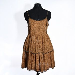 Urban Outfitters Cami Mini Leopard Dress Spaghetti Strap
